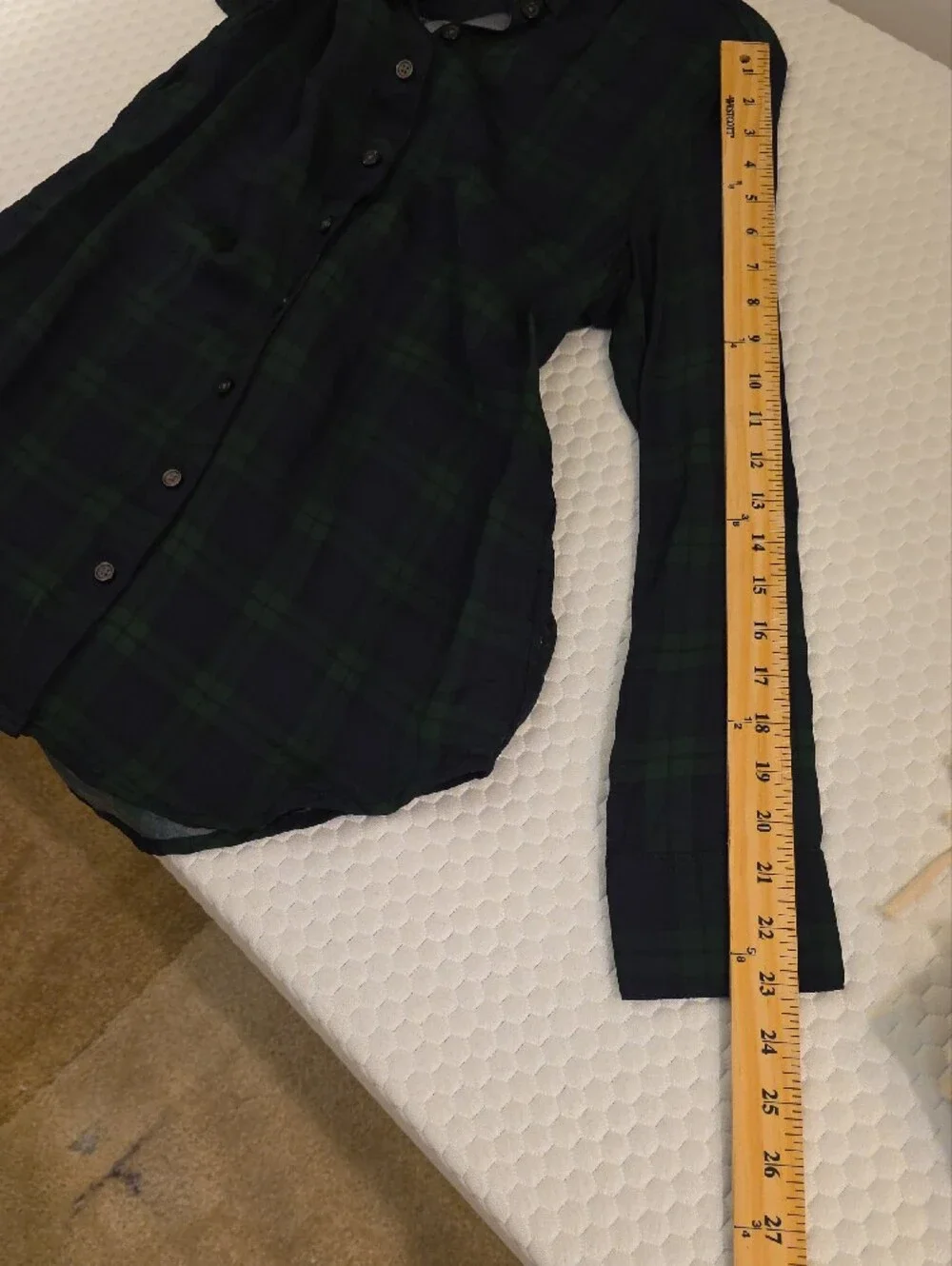 J.Crew Black Watch‎ Plaid Viscose Button Down Shirt Long Sleeve Preppy - Small